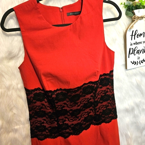 Suzy Shier Lace Detail Midi Dress - Picture 2 of 4